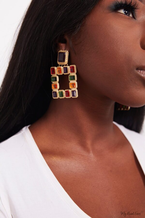 Carnation- multi colour drop earrings - My Roial Ears LTD