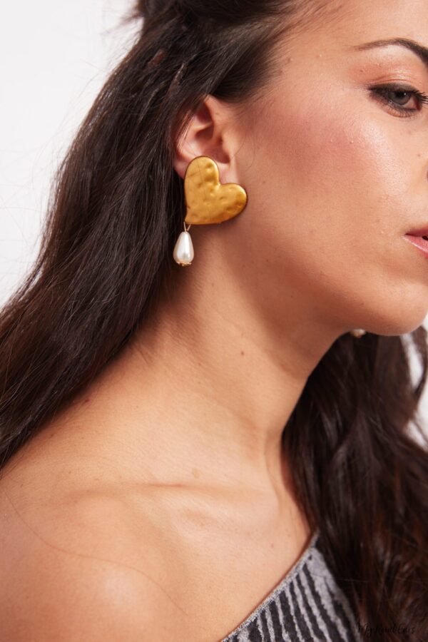 Alpine aster- gold love drop earrings - My Roial Ears LTD