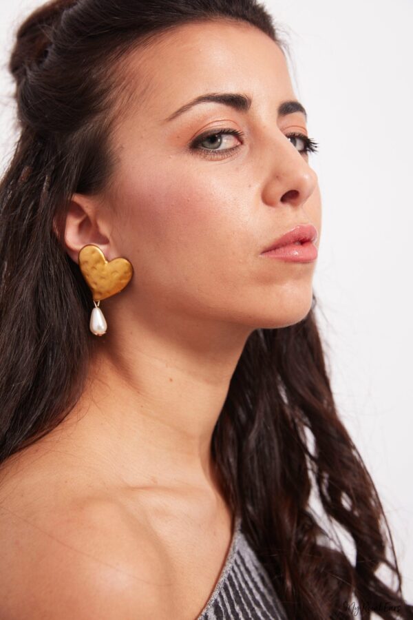 Alpine aster- gold love drop earrings - My Roial Ears LTD