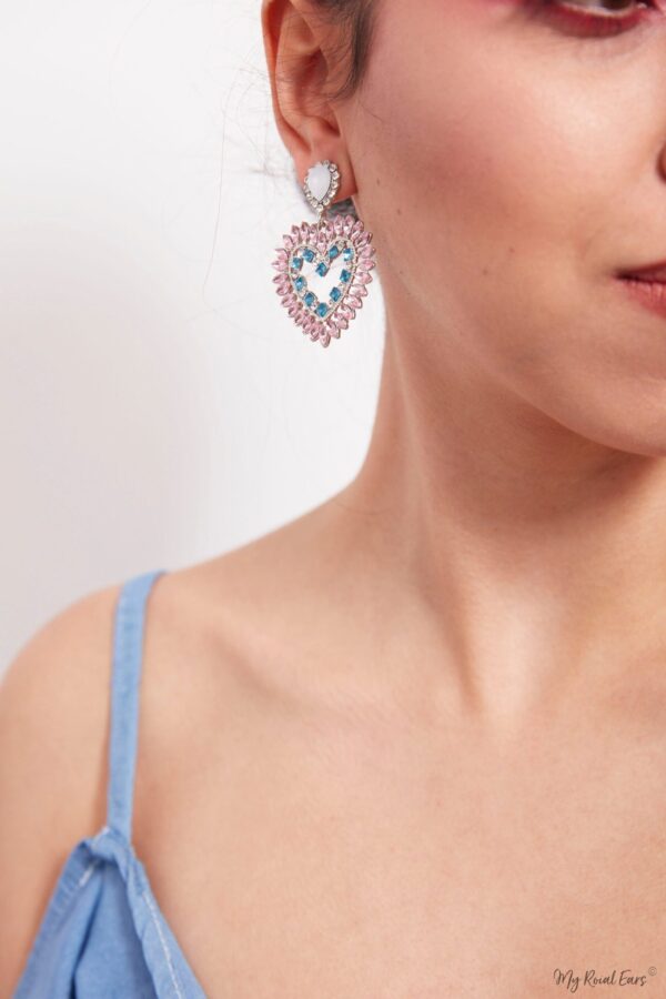 Amazon Lily- Heart Shaped Crystal Drop Earrings - My Roial Ears LTD