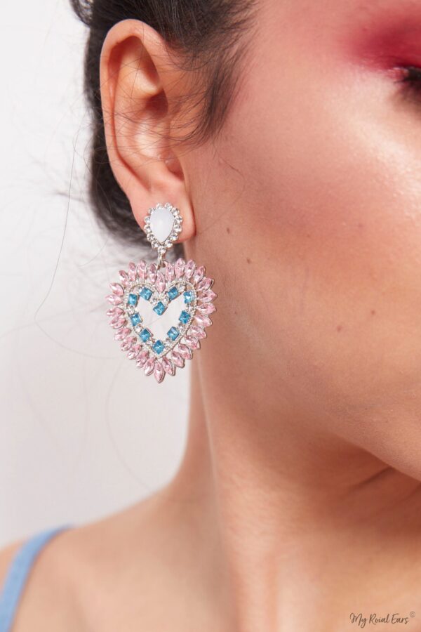 Amazon Lily- Heart Shaped Crystal Drop Earrings - My Roial Ears LTD