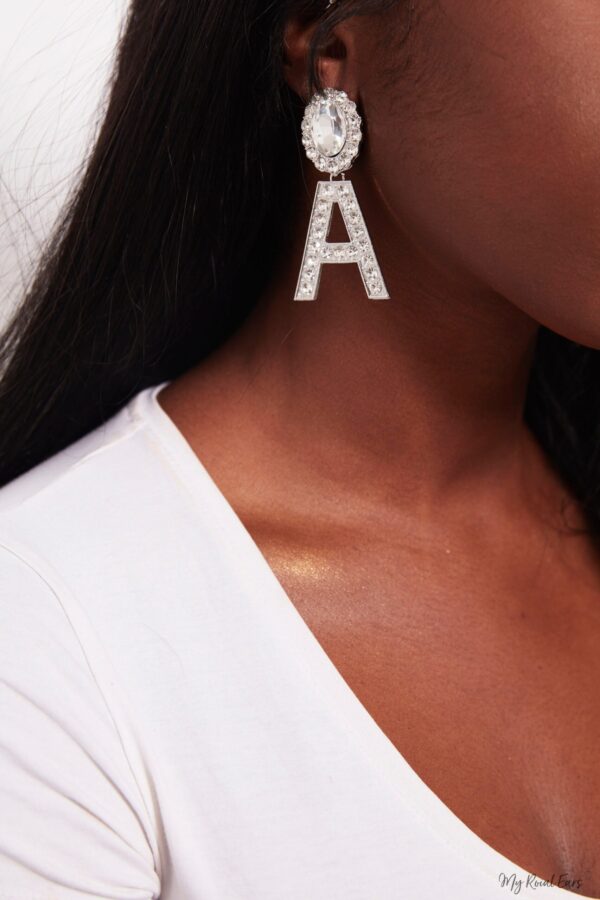 Begonia Coccinea A-crystal A shaped diamond earrings - My Roial Ears LTD