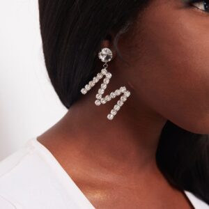 Begonia M-crystal M shaped diamond earrings - My Roial Ears LTD