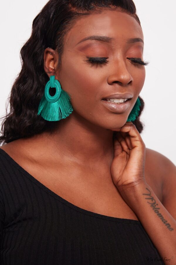 Caladium- fan shaped tassel earrings - My Roial Ears LTD