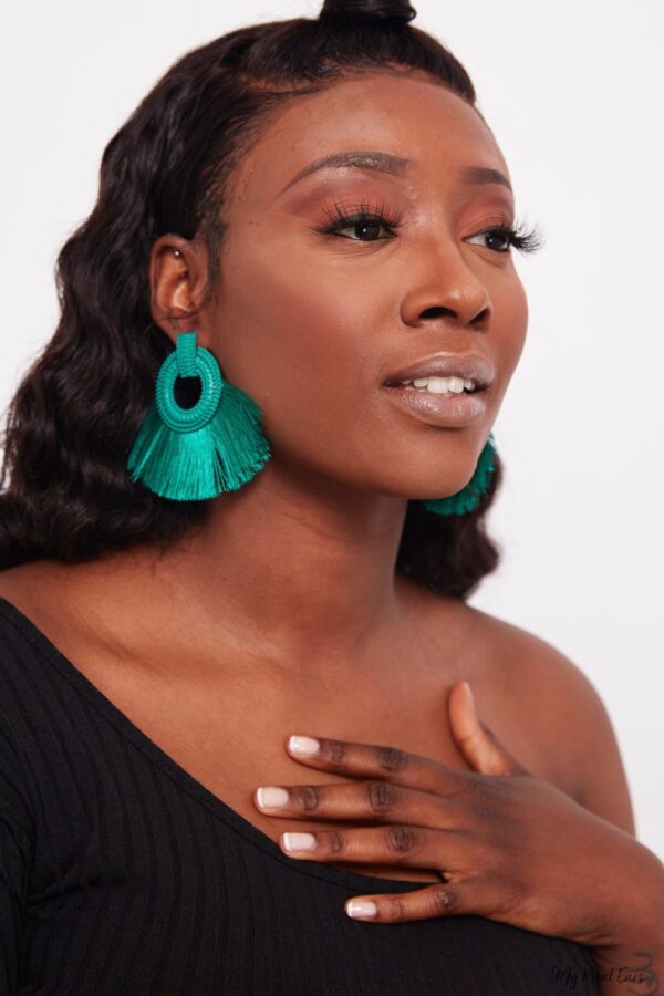 Caladium- fan shaped tassel earrings - My Roial Ears LTD
