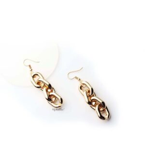 Atlas- gold plated impressive chain drop earrings - My Roial Ears LTD