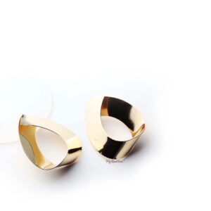 Hermes- gold plated oval statement stud earrings - My Roial Ears LTD