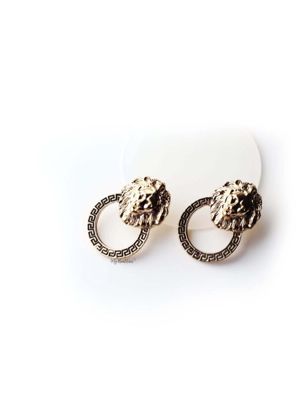 Apollo- lion shape statement stud - My Roial Ears LTD