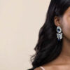 Q.OLGA-stunning blue glass crystal bridal earrings - My Roial Ears LTD