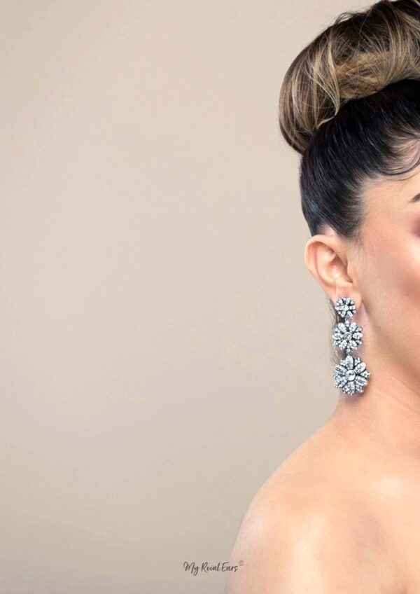 Q Caroline-bridal statement swarovski luxury bridal drop earring - My Roial Ears LTD