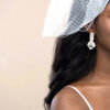 Q.Mia-luxurious gold-plated crystal stone drop bridal earrings - My Roial Ears LTD
