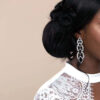 Q.Savannah-long crystal statement drop earrings - My Roial Ears LTD