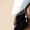 Q.Isobel-stone crystal luxe pearl like bridal drop earrings - My Roial Ears LTD