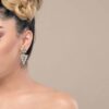 Q.FIONA- triangle chandelier luxury bridal drop earrings - My Roial Ears LTD