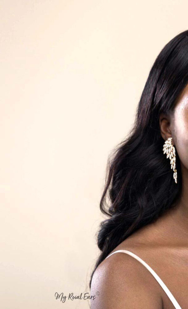 Q.Rosemary-luxury remarkable drop statement bridal earrings - My Roial Ears LTD