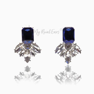 Q.ROSE-royal sapphire blue bridal stud earring - My Roial Ears LTD