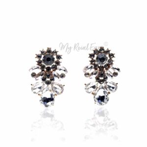Q.SAVANNAH Stud-gold plated glass crystal bridal stud earrings - My Roial Ears LTD