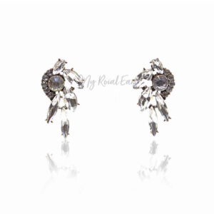 Q.THYRA-glass crystal geometric bridal statement stud - My Roial Ears LTD