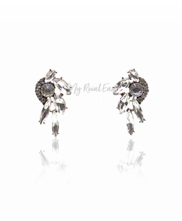 Q.THYRA-glass crystal geometric bridal statement stud - My Roial Ears LTD