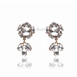 Q.URSULA- handmade elegance drop statement bridal stud earrings - My Roial Ears LTD