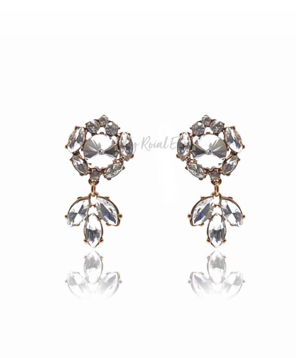 Q.URSULA- handmade elegance drop statement bridal stud earrings - My Roial Ears LTD