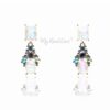 Q WANDA-imperial multi colored crystal pebble bridal earrings - My Roial Ears LTD