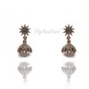 Q.ZARA-pearl antique gold rhinestone bridal drop earrings - My Roial Ears LTD