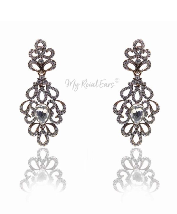 Q.Anastasia-royal luxury chandelier statement bridal earrings - My Roial Ears LTD