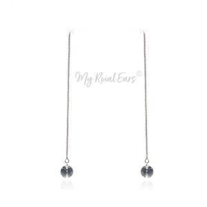 Q.Makeda- lightweight sterling silver chain drop bridal earrings - My Roial Ears LTD