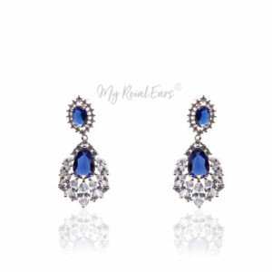 Q.Jane-luxury silver plated bridal drop earrings - My Roial Ears LTD