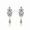 Q.Grace-chandelier pearl silver plated bridal drop earring - My Roial Ears LTD