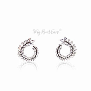 Q.Audrina- sterling silver remarkable bridal stud earrings - My Roial Ears LTD