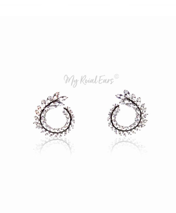 Q.Audrina- sterling silver remarkable bridal stud earrings - My Roial Ears LTD