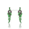 Q.Allison Green-exquisite and plated gold lavish bridal earrings - My Roial Ears LTD