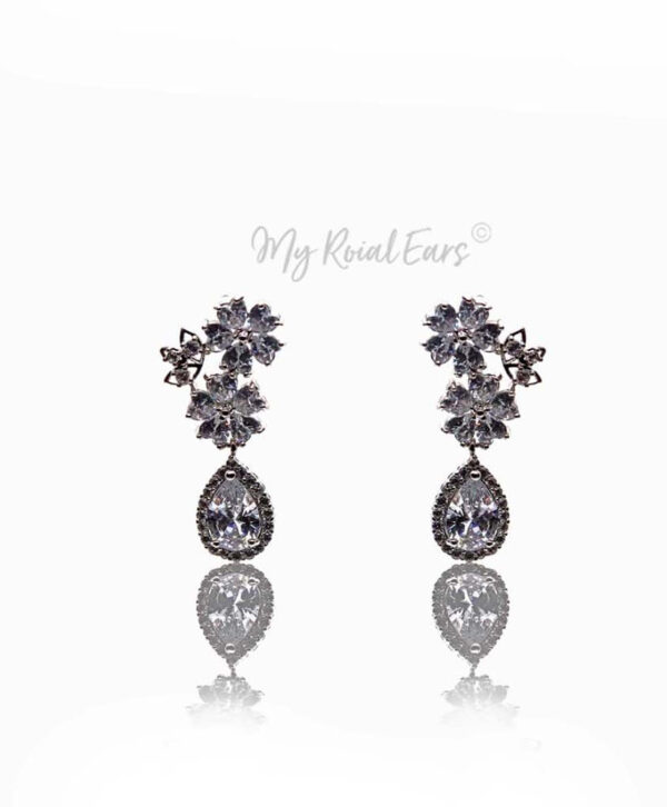 Q.Camilla- sterling silver bridal stud earrings - My Roial Ears LTD