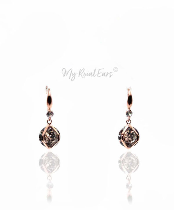 Q Georgiana Silver-plated crystal small ball drop bridal earrings - My Roial Ears LTD
