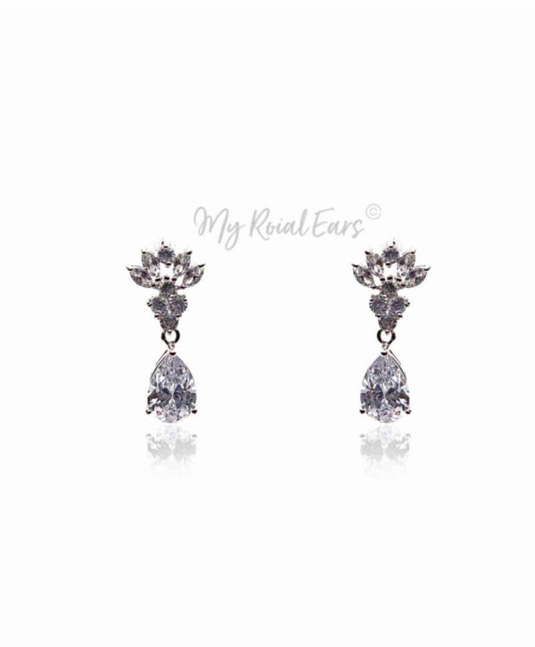 Q.Ann Marie-stunning elegance plated stud bridal drop earrings - My Roial Ears LTD