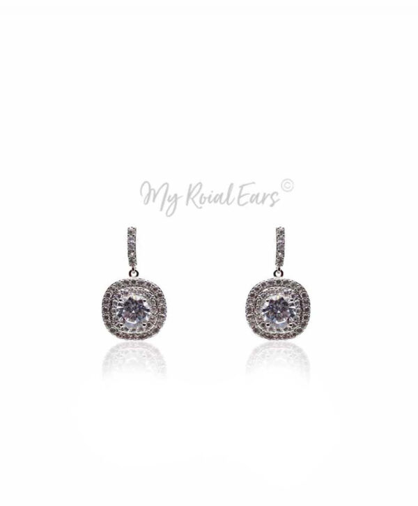 Q.Jasmine-cubic zircon crystal bridal drop earrings - My Roial Ears LTD