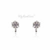 Q.Bella-high quality cubic zirconia stone flower bridal stud earrings - My Roial Ears LTD