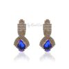Q.Mia-luxurious gold-plated crystal stone drop bridal earrings - My Roial Ears LTD
